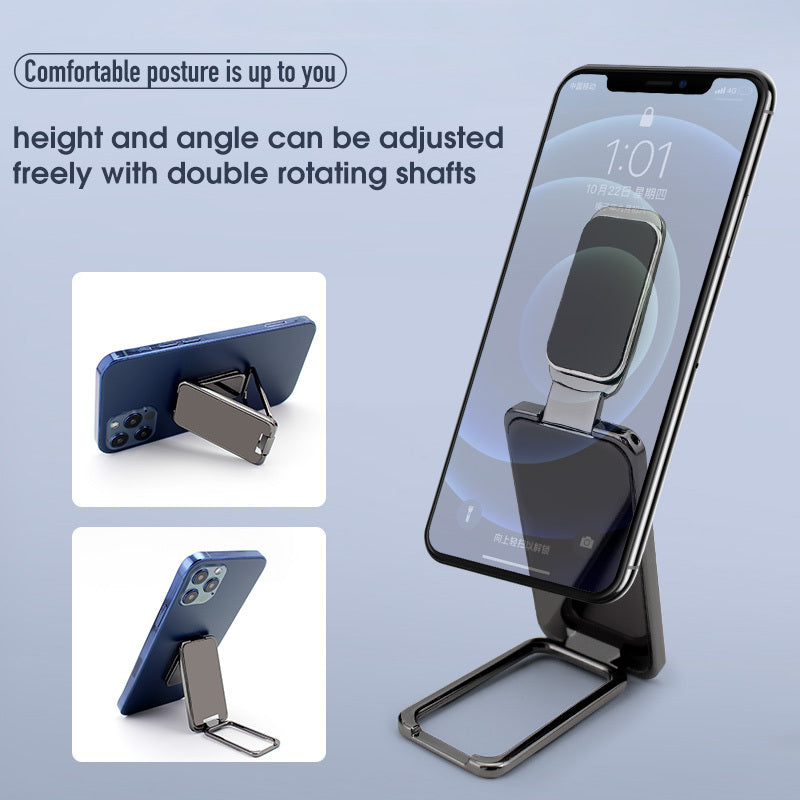 Foldable Magnetic Phone Ring Stand – Retractable Desktop & Car Holder