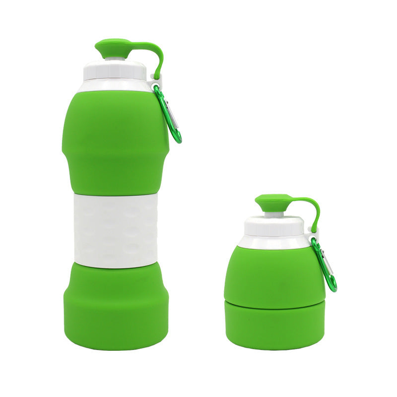Silicone Folding Water Bottle – 580ml Portable Collapsible Travel Bottle