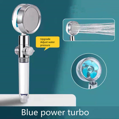 360° Rotating Shower Head – High Pressure, Water-Saving with Built-in Fan