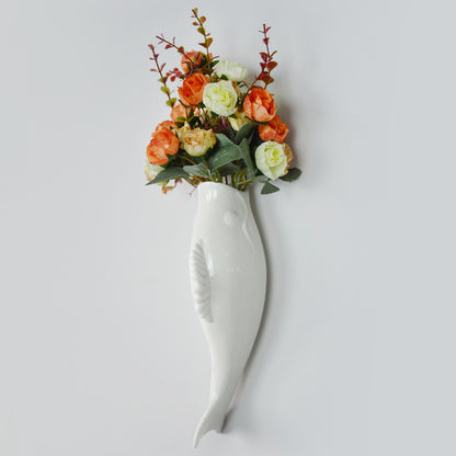Ceramic Goldfish Wall Vase – Modern 3D Hanging Wall Decoration