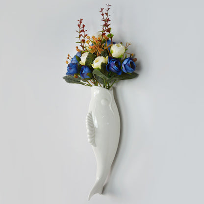 Ceramic Goldfish Wall Vase – Modern 3D Hanging Wall Decoration
