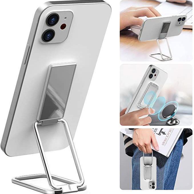Foldable Magnetic Phone Ring Stand – Retractable Desktop & Car Holder