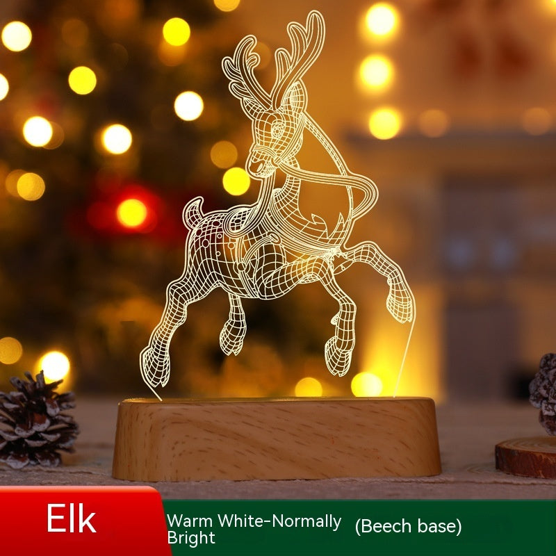 3D LED Acrylic Night Light – Christmas Decoration & Kids Gift