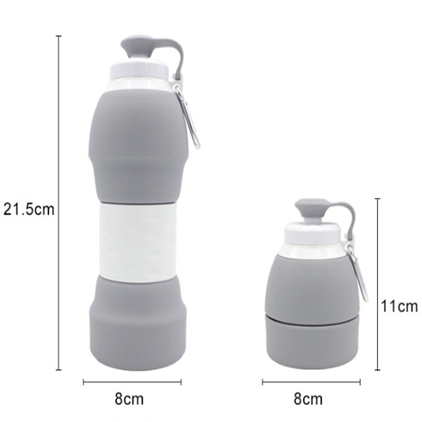 Silicone Folding Water Bottle – 580ml Portable Collapsible Travel Bottle