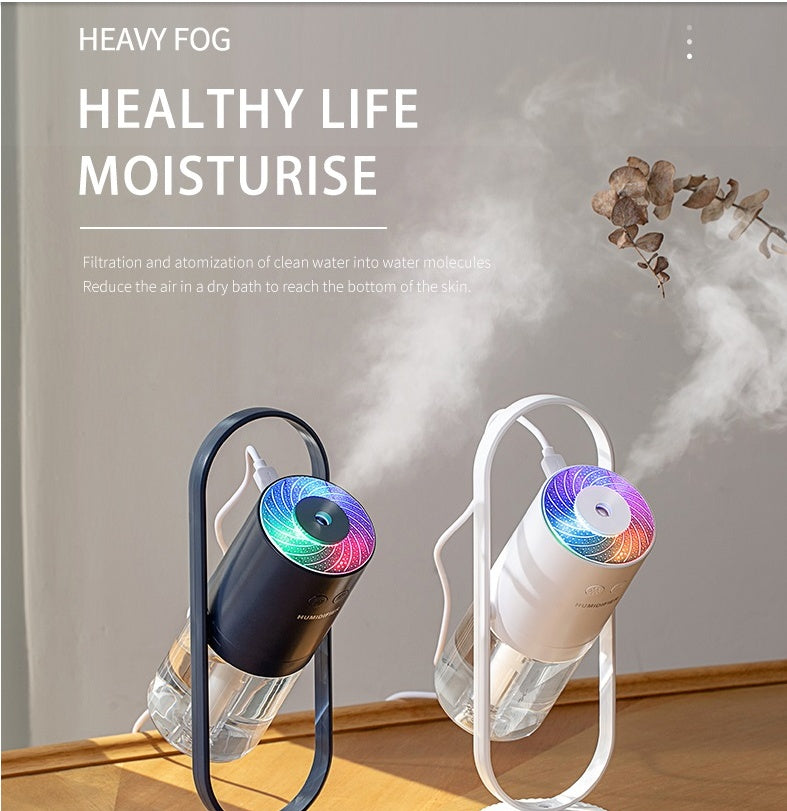 USB Air Humidifier with Projection Night Light – Mini Ultrasonic Mist Maker & Air Purifier