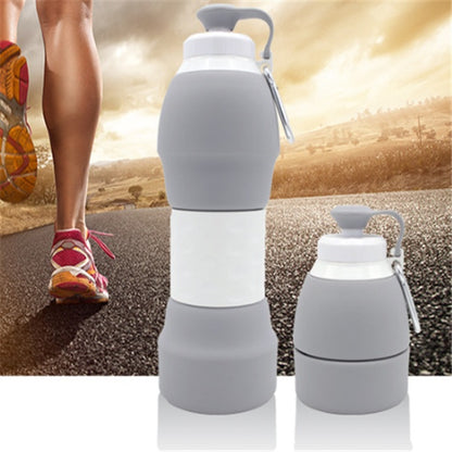 Silicone Folding Water Bottle – 580ml Portable Collapsible Travel Bottle
