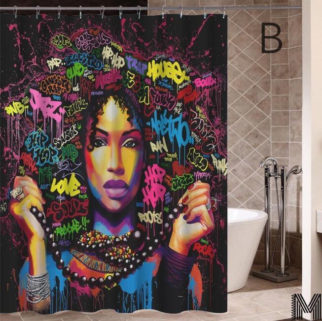 Graffiti Art Shower Curtain – Colorful Hip-Hop Bathroom Decor