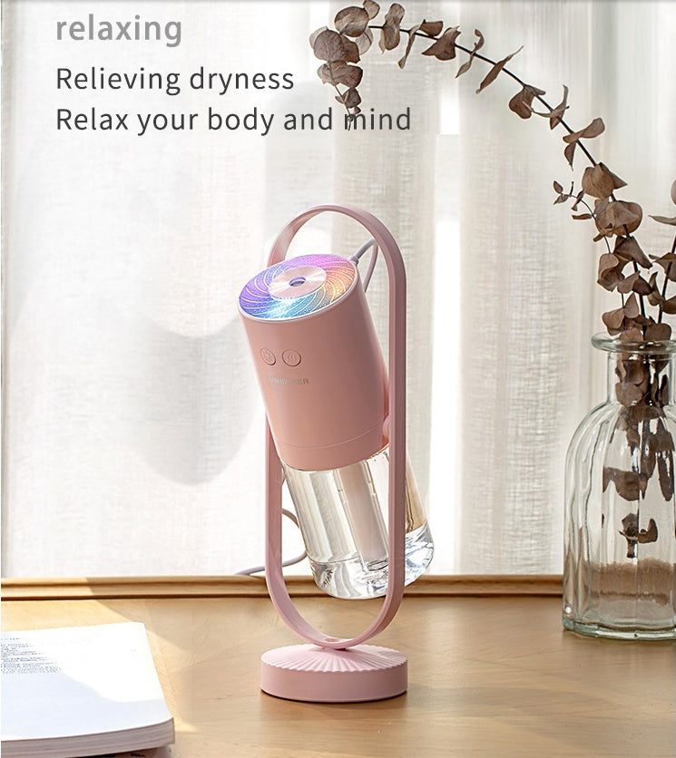 USB Air Humidifier with Projection Night Light – Mini Ultrasonic Mist Maker & Air Purifier
