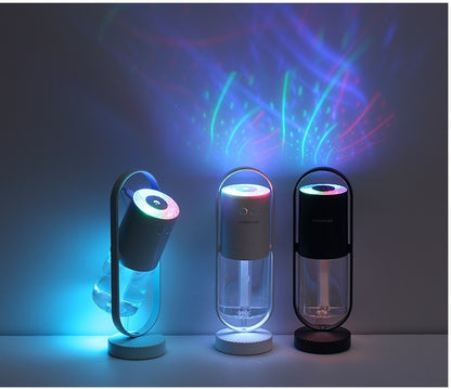 USB Air Humidifier with Projection Night Light – Mini Ultrasonic Mist Maker & Air Purifier