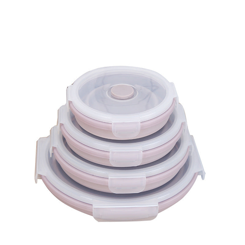 Silicone Lunch Box – Microwave-Safe Round Food Container