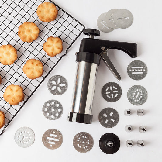 Stainless Steel Biscuit Press – Cookie Maker with Icing Set