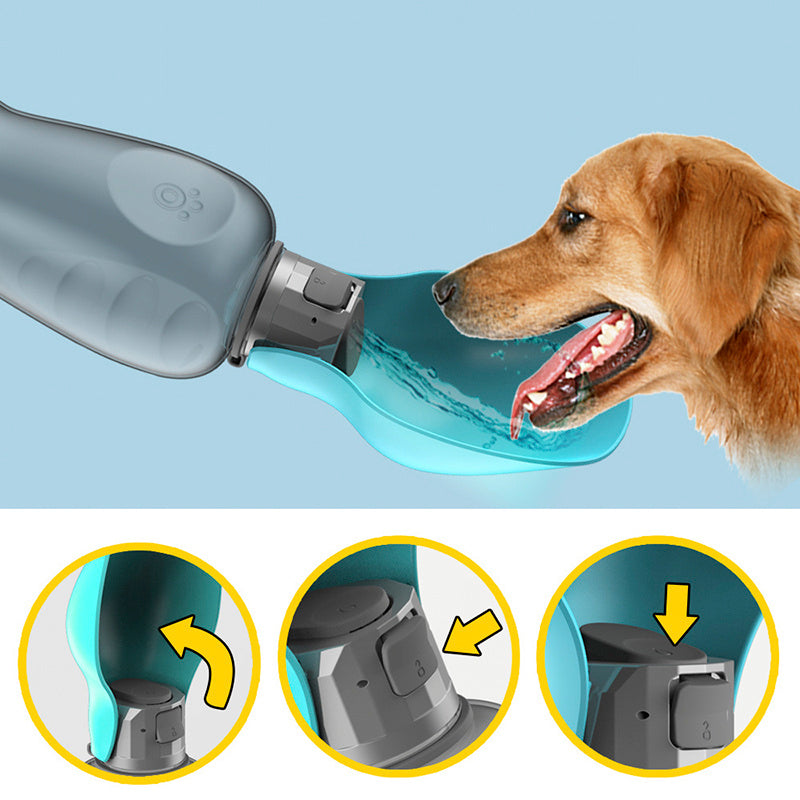 800ml Portable Dog Water Bottle – Foldable Leakproof Pet Drinking Bowl