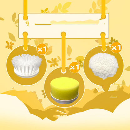 Rechargeable Electric Scrubber – Multifunctional Kitchen Cleaning Brush with Replaceable Heads