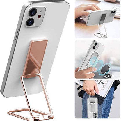 Foldable Magnetic Phone Ring Stand – Retractable Desktop & Car Holder