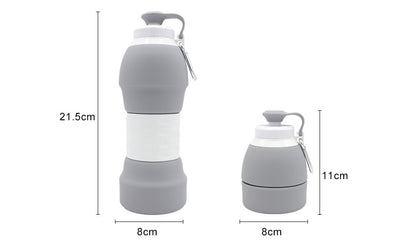 Silicone Folding Water Bottle – 580ml Portable Collapsible Travel Bottle