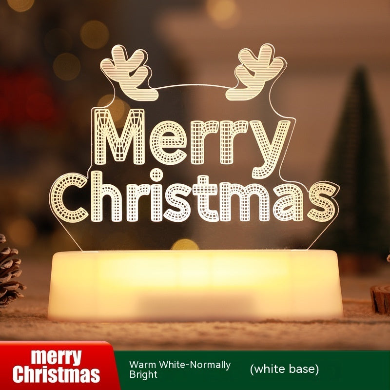 3D LED Acrylic Night Light – Christmas Decoration & Kids Gift