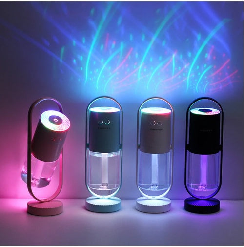 USB Air Humidifier with Projection Night Light – Mini Ultrasonic Mist Maker & Air Purifier