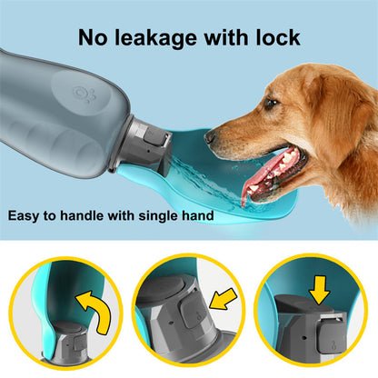 800ml Portable Dog Water Bottle – Foldable Leakproof Pet Drinking Bowl