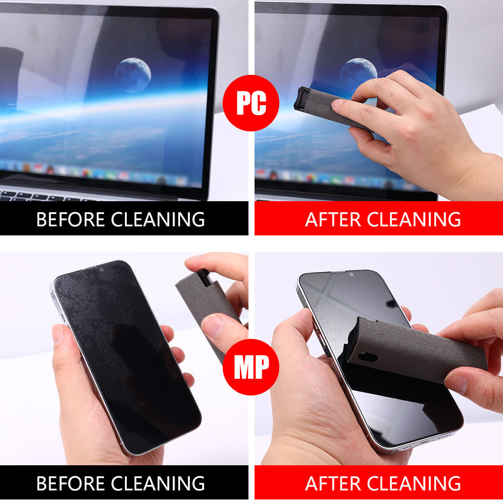 2-in-1 Pocket Screen Cleaner – Spray & Wipe for Phones and Laptops