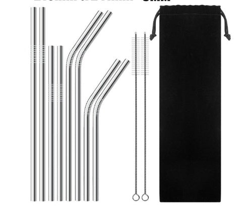 Reusable Stainless Steel Drinking Straws – Colorful, Durable & Eco-Friendly