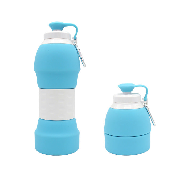 Silicone Folding Water Bottle – 580ml Portable Collapsible Travel Bottle