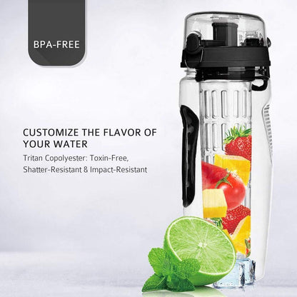 32oz Fruit Infuser Water Bottle – BPA-Free Leakproof Sport Juice Shaker