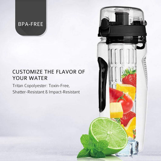 32oz Fruit Infuser Water Bottle – BPA-Free Leakproof Sport Juice Shaker