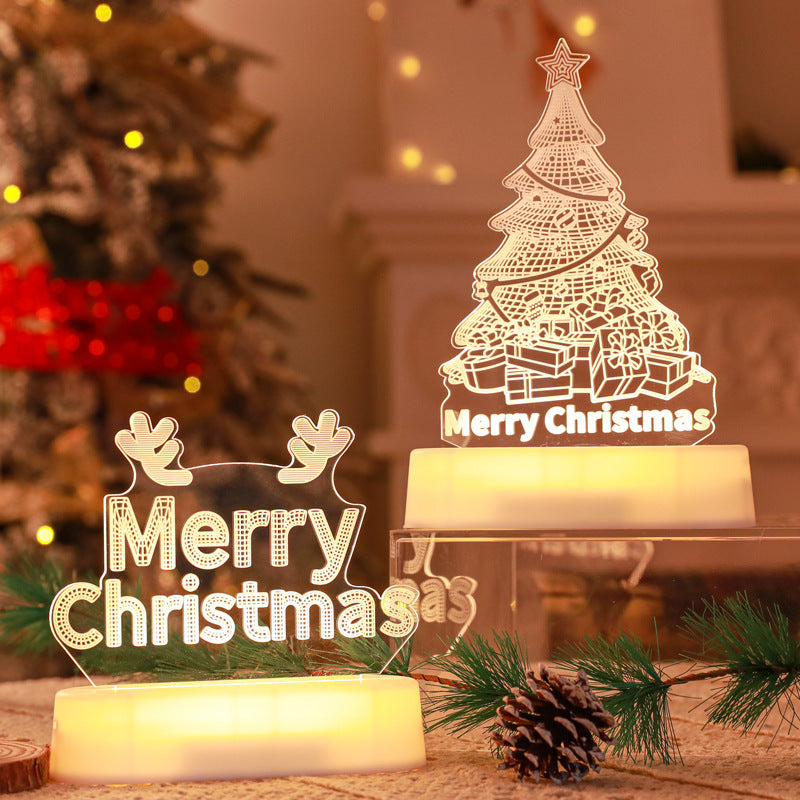 3D LED Acrylic Night Light – Christmas Decoration & Kids Gift