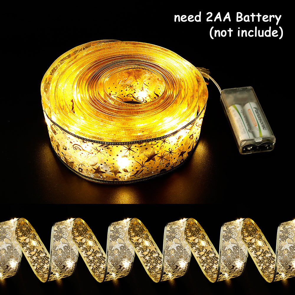 LED Ribbon Fairy Lights Bow – Decorative Christmas String Light