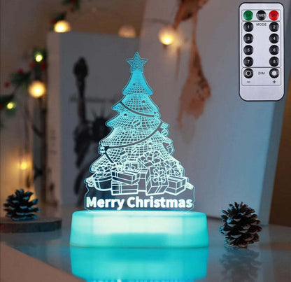 3D LED Acrylic Night Light – Christmas Decoration & Kids Gift