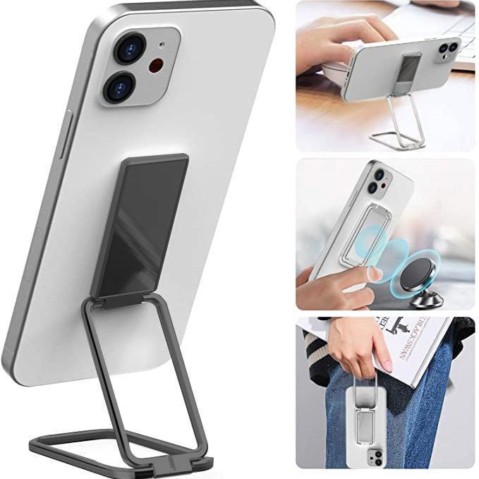 Foldable Magnetic Phone Ring Stand – Retractable Desktop & Car Holder