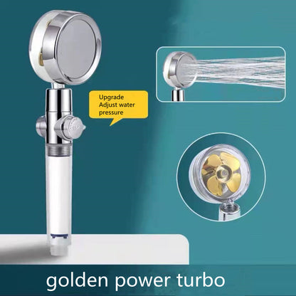 360° Rotating Shower Head – High Pressure, Water-Saving with Built-in Fan