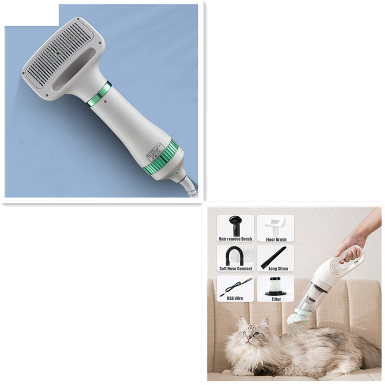 Pet Hair Dryer with One-Key Hair Removal – Low-Heat Grooming Blower for Dogs